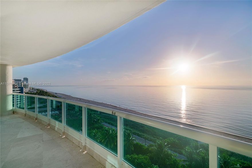 Welcome home to this mansion on the ocean.  Over 5500 SF, this sprawling 4 bedroom residence is an artful combination of three units.  With a private elevator direct access into the condo this really feels like a home.  Enjoy spacious entertaining areas including a phenomenal ocean facing living room, formal dining room, spacious kitchen with breakfast room and family/media room.  Other features throughout include intricate wood millwork, wine closet, great art walls, motorized window treatments etc.  Kitchen has two separate ovens, 4 sinks, full size subzero.   The primary suite is palatial and includes a sitting area, two well appointed  bathrooms,  multiple walk in closets and storage areas.  Condo enjoys multiple terraces.  This phenomenal boutique building enjoys 5 star services.