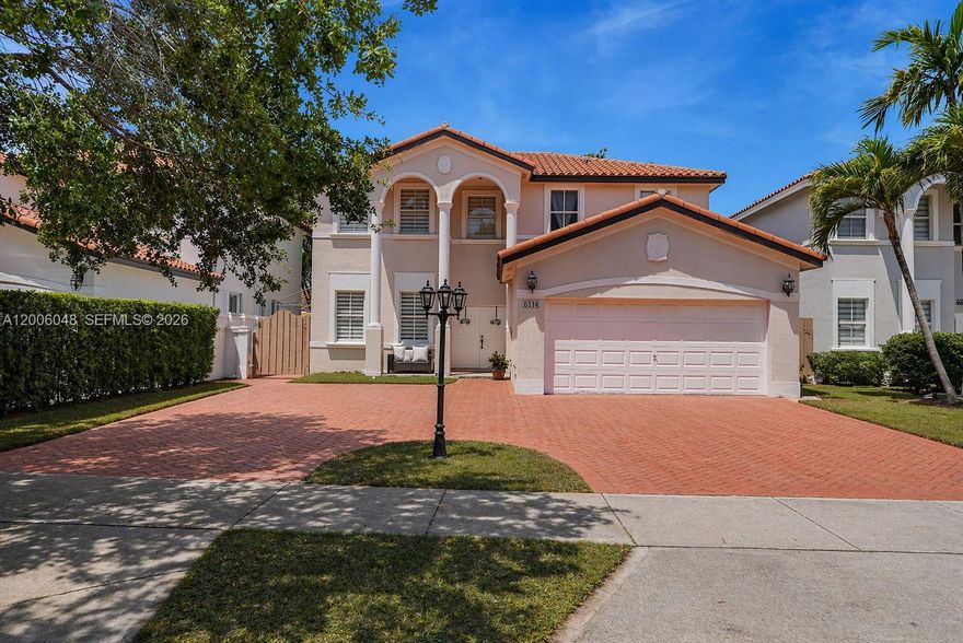 Welcome to a well maintained and quite gated community of Deer Creek!  Direct entrance to a foyer with high ceilings and plenty of natural light. Beautiful window shades throughout the home. The first floor consists of formal room and dining room. Followed by kitchen with breakfast area and family room. The first floor also has 1 bedroom with full bathroom, very convenient for guest, in-laws or office space. Laundry room with brand new washer and dryer, along with 2 car garage. The second floor offers 4 additional spacious bedrooms with 2 full bathrooms. (Master comes with inverted ceiling, 2 walk-in closets, vanities, shower and roman tub. Backyard features tile throughout with a spacious pergola great for gatherings and entertainment. Don't, miss out on this opportunity in owning this wonderful home!