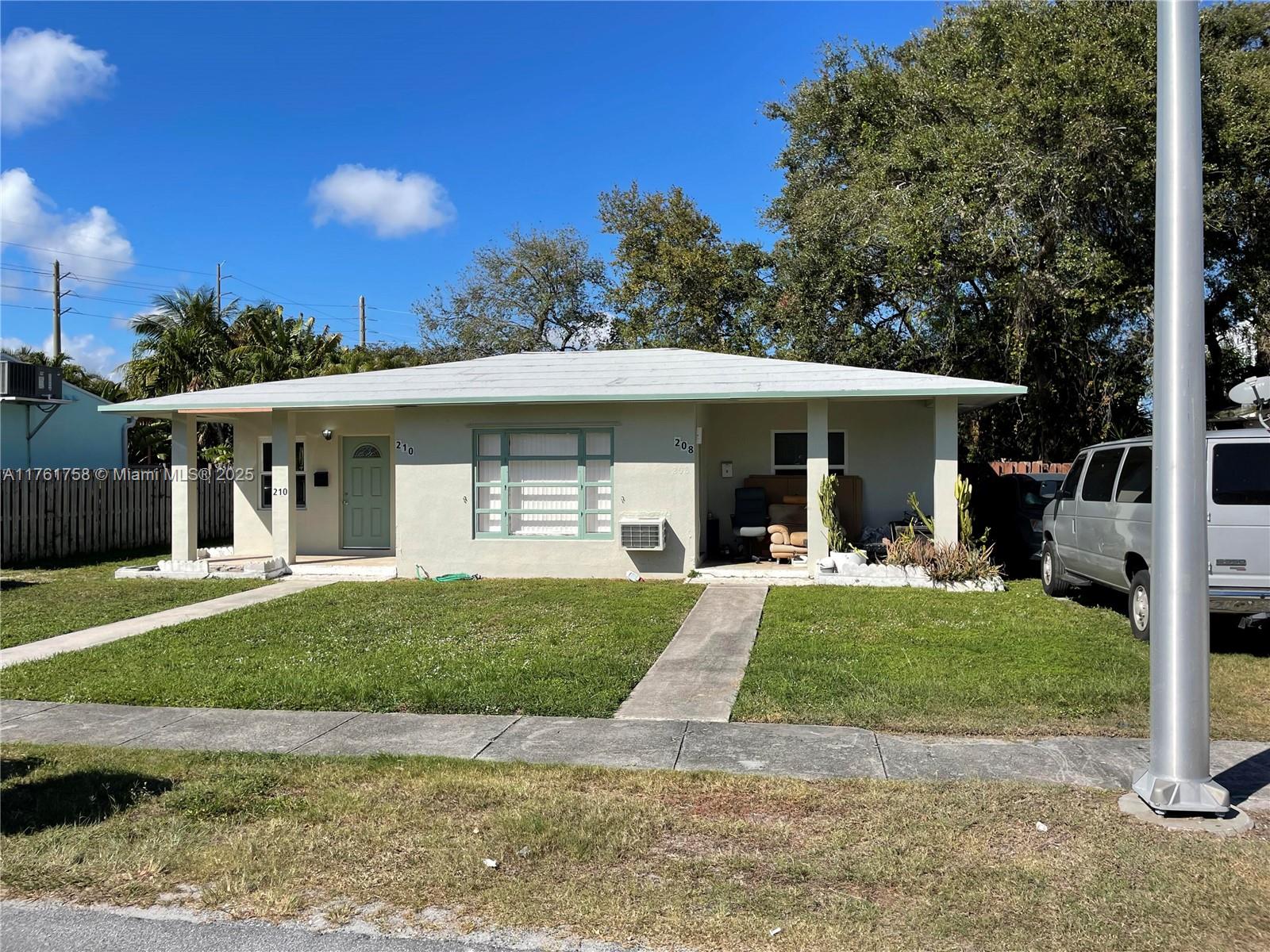 Welcome to this fantastic legal duplex in Dania Beach FL. Located 5 minutes from the beach, 5 minutes from downtown Hollywood, and 10 minutes from downtown Fort Lauderdale. One unit is empty and ready for move in with fresh paint and new central ac. The other unit is rented month to month with NO lease. Tenant is paying per month which is way below market. New roof in 2023. Impact windows. Huge huge huge fenced yard with room for boats, trailers, etc.... Big shed.