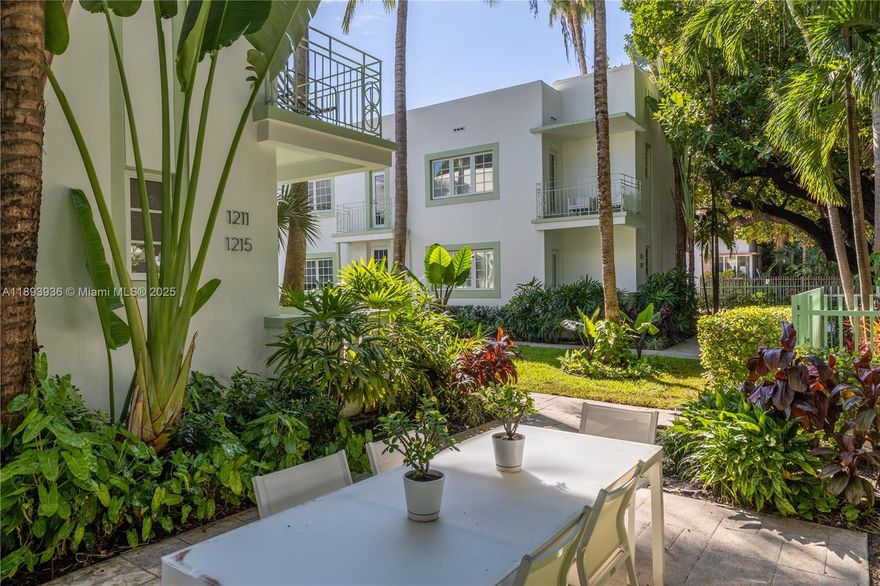 Spectacular Front Corner Residence with a private BALCONY in one of the most beautiful Art Deco buildings on tree lined Meridian Ave. This sunfilled South Beach home with 3 exposures and NO shared walls has been completely renovated offering beautiful wood floors, impact windows and doors, a brand new kitchen and bath including Liehber fridge, Bosch dishwasher and washer/dryer combo unit.  This L Murray Dixon Masterpiece facing Flamingo Park and its multiple amenities (tennis, pool, track, fitness center and moe)  and walking distance to the beach, Lincoln Rd, shops, restaurant, groceries and more! Unit is offered unfurnished but the existing new bed and sofa can stay if desired.