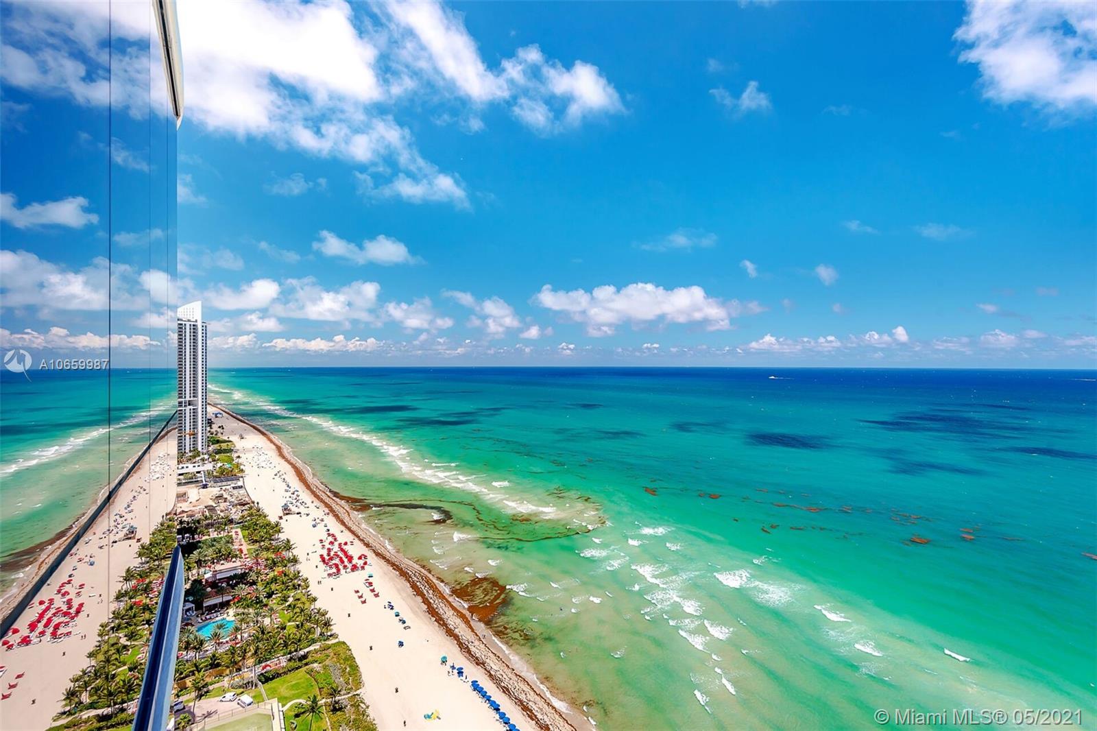 A beautiful Home in the Sky. This residence features 180 degree views of the Atlantic Ocean and the Miami skyline. Private elevator lobby, 5 BR or 4BR + maid room with full bath, large laundry. 4,230 sq.ft. of interior space & 980 sq.ft, of terrace. DECORATOR READY.
Five star elegant building and luxury amenities including spa, relaxation terrace with aromatherapy jacuzzi, Concierge, 24 hour security, valet, pool service, state-of-the-art fitness center overlooking the ocean, wine lounge, cigar bar, home theatre, kids club, ball room, hair salon, indoor and outdoor restaurant. THE UNIT CAN BE SOLD WITH A LARGE STORAGE ROOM LOCATED ON THE 3RD FLOOR FOR ADDITIONAL FEE.