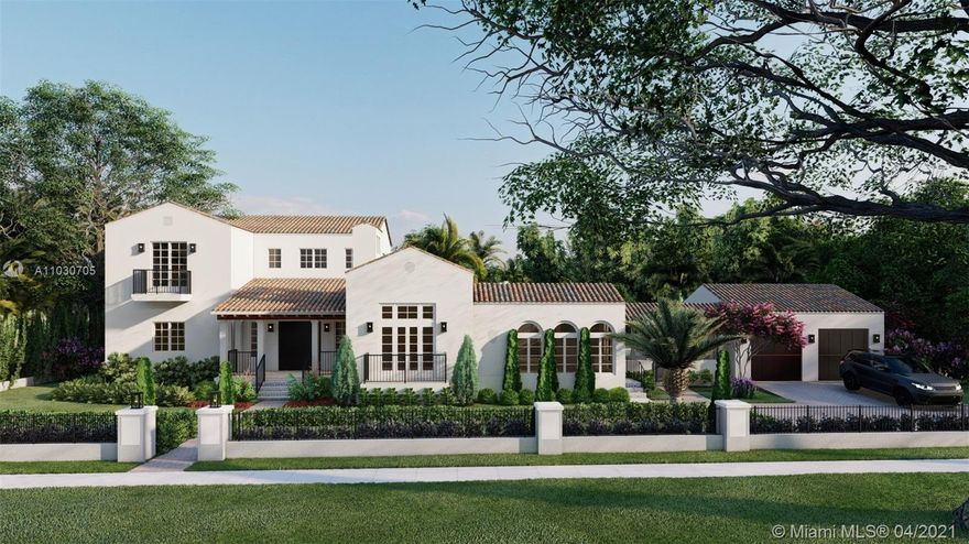 Custom built new construction in the heart of Coral Gables. Walk to the Historic Biltmore Hotel, Venetian pool & Miracle Mile. This breathtaking home sits on 3 lots totaling 18,750 sqft, a rarity in the Gables. The house features an expansive kitchen w/Wolf range, Miele built-in coffee maker & wine storage. This new construction is unique in many ways,  among them is a Historic Den with Italian imported tiles & stone encased gas fireplace. Master Suite closet bigger than most bedrooms. Master bath features a soaking tub, custom shower jets, integrated double sinks, walnut cabinetry and Toto toilet. 
Venture outside to a covered terrace and summer kitchen while overlooking your pool and spa. Too many features to list.  Estimated completion July 2021.