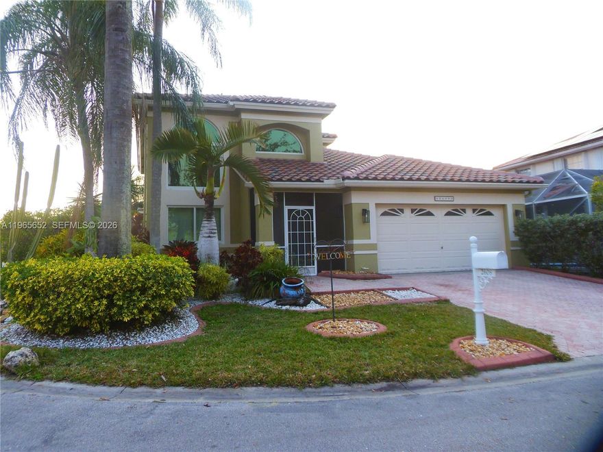 BEAUTIFUL 3 BEDROOM + LOFT POOL HOME ON CORNER LOT WITH NO NEIGHBOR IN THE BACK. LUSCIOUS CURB APPEAL LANDSCAPING AND SCREENED PORCH FRONT ENTRY.THE SPACIOUS LIVING ROOM GREETS YOU WITH LOTS OF NATURAL LIGHT AND SOARING TWO-STORY HIGH CEILINGS. DINING AREA HAS AMAZING WOOD PLANKED CEILINGS AND SLIDING GLASS DOOR LEADING TO SIDE YARD. OPEN KITCHEN WITH BREAKFAST NOOK AREA SHOWCASING VIEWS OF THE POOL. LARGE FAMILY ROOM OPENS TO PATIO. 1ST FLOOR PRIMARY SUITE HAS WOOD PLANKED CEILINGS, HIS AND HER CLOSETS & ENSUITE BATH COMPLETE WITH DOUBLE VANITY & OVERSIZED SHOWER. HOME IS PERFECT FOR ENTERTAINING - THE SPACIOUS BACKYARD IS FULLY FENCED & HOSTS A COVERED PATIO AND OVERSIZED FREE-FORM POOL WITH FUNCTIONING CASCADE AND MANICURED LANDSCAPING. NEW ROOF, NEW IMPACT WINDOWS AND EV CHARGER AVAILABLE IN THE 2-CAR GARAGE.