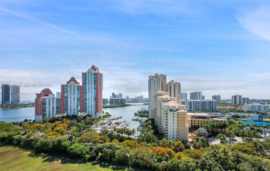 Spacious high-floor residence with open layout and breathtaking bay views, offering beautiful sunsets from a prime Aventura location. This one-bedroom, two-bath unit is in original condition with carpeted floors and an older kitchen, presenting a great opportunity to customize and add value. Features include a generous bedroom with walk-in closet and en-suite bath, washer and dryer in the unit, and bright living areas filled with natural light. Parc Central East offers 24-hour security, front desk service, and resort-style amenities including two pools, gym, fitness classes, sand volleyball, and more. Minutes to Aventura Mall, beaches, shops, and dining. Ideal for end users or investors.