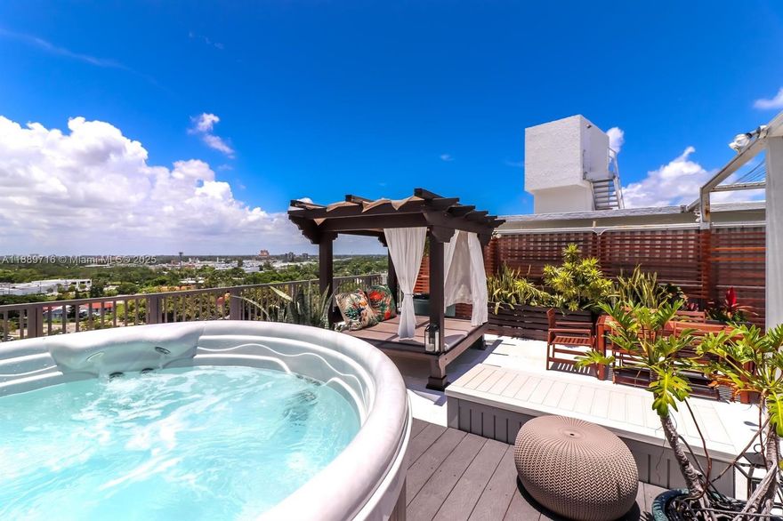 Best value Penthouse currently available for rent! 3232 SF of living space and 1000+ SF private rooftop terrace with hot tub and one of a kind views. The PH can be rented fully or partially furnished and features: 100´of floor to ceiling windows overlooking Biscayne Bay and Morningside, new kitchen, in-unit sauna and steam shower, and oversized Master Bedroom suite. The 3rd/4th rooms are prime flex space and can be utilized as room+ office suite, or bedrooms for a bigger family.  Property is centrally located minutes away to Brickell, Downtown and Miami Beach. Morningside Park is just steps away and has tennis/basketball court, volleyball beach court, soccer field, and community boat slip. Fast move in and flexible lease terms available. Don't miss it!