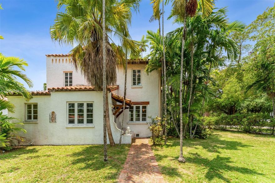 Charming Historic Home in Coral Gables!

This exquisite residence offers a private, commodious living space on a generous 13,200 square foot corner lot, with vast potential. Nestled around a serene courtyard, this elegant two-story home boasts 3 spacious bedrooms and 3 full bathrooms. Recently updated, the interior harmoniously blends the timeless charm of a classic Coral Gables home with stylish modern touches throughout. Seize the opportunity to add your personal touch to this classic beauty today and make it yours.