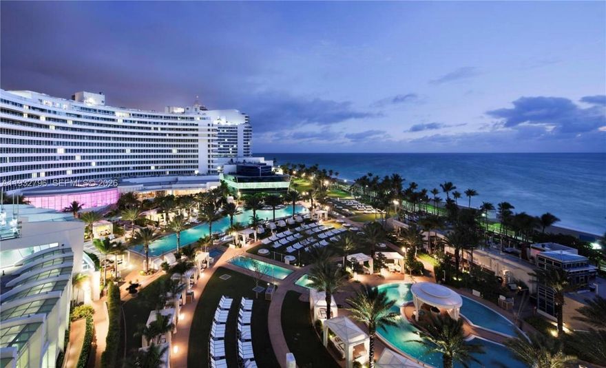 Live the ultimate resort lifestyle at the iconic Fontainebleau Miami Beach. This Fontainebleau III 1BD/2BA suite offers unobstructed direct ocean views with East, South & West exposures from it's wraparound balcony. Turnkey furnished with a king bed & sleeper sofa. Enjoy full-service, vacation-style living on 22 oceanfront acres featuring stunning pools with cabanas, award-winning Restaurants, LIV Nightclub, Lapis Spa, state-of-the-art fitness center, bakery, Gelato café, Shops, and a legendary Lobby Bar. Owners may join the Hotel Rental Program for income while away. Maintenance includes all utilities, valet, and daily breakfast in the owner’s lounge; luxury, convenience, and attractive
rental income options in one of Miami Beach’s most iconic resorts.