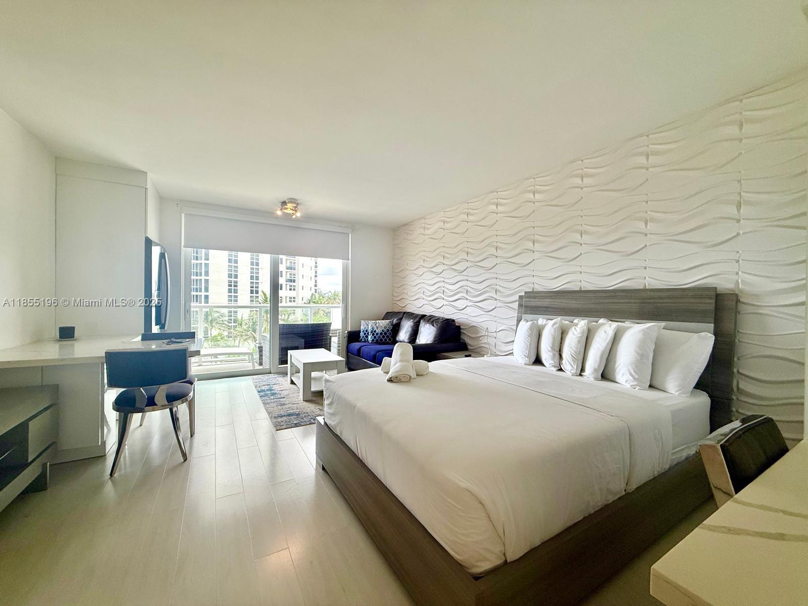 Oceanfront studio, fully furnished, with open and private balcony offering stunning ocean and pool views. Beautifully renovated with modern finishes. Valet parking included. Enjoy all utilities—electricity, cable, water, and internet—covered in rent. No resort taxes on leases of 7+ months, making this an incredible value in one of the area’s best locations. Perfect for comfort, convenience, and savings right on the beach.