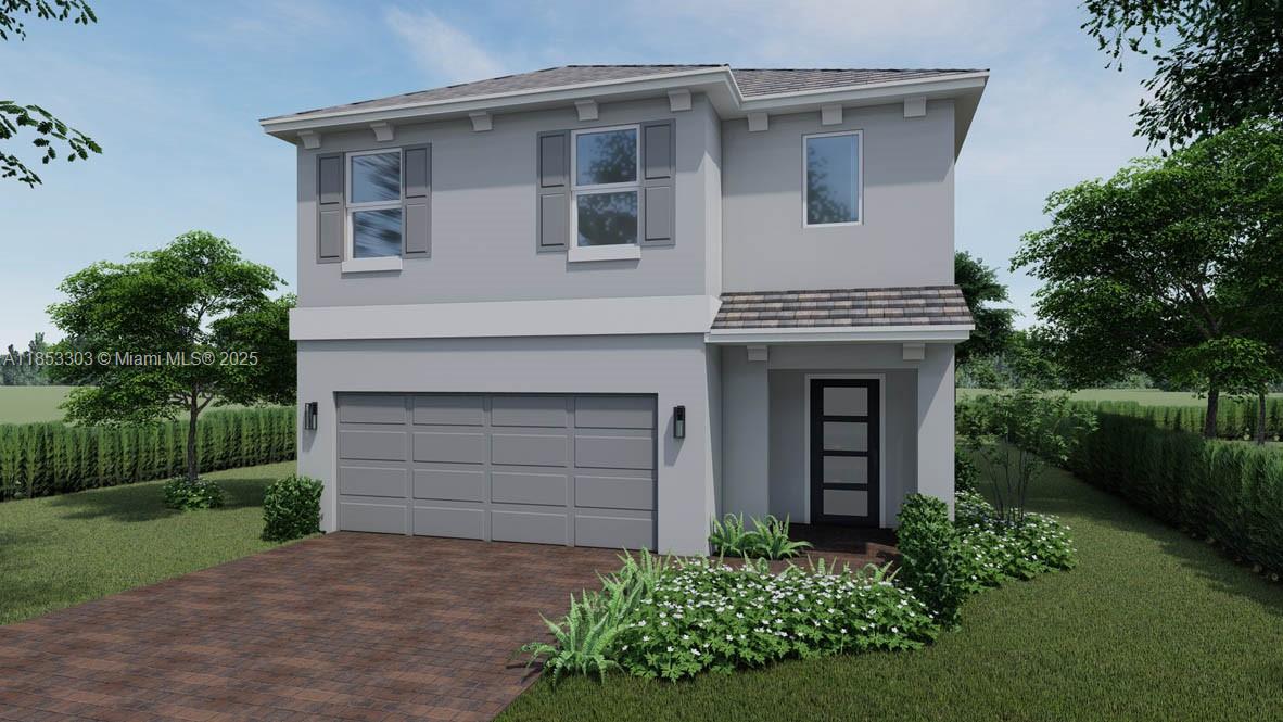 The Robie floor plan featured in our community called Messina Place in Homestead, Florida. The Robie offers a spacious two-story home with 2,499 square feet of well-designed living space. This layout includes five bedrooms and three bathrooms, with one bedroom conveniently located on the ground floor, ideal for guests or multi-generational living. The main level features a large open-concept great room, dining area, and kitchen, perfect for entertaining and daily living.
Upstairs, you'll find a versatile additional living area, along with the master suite, which includes a generous walk-in closet and a private en-suite bathroom. Three additional bedrooms and a third full bathroom are also located on the upper floor, providing ample space for family and visitors.
