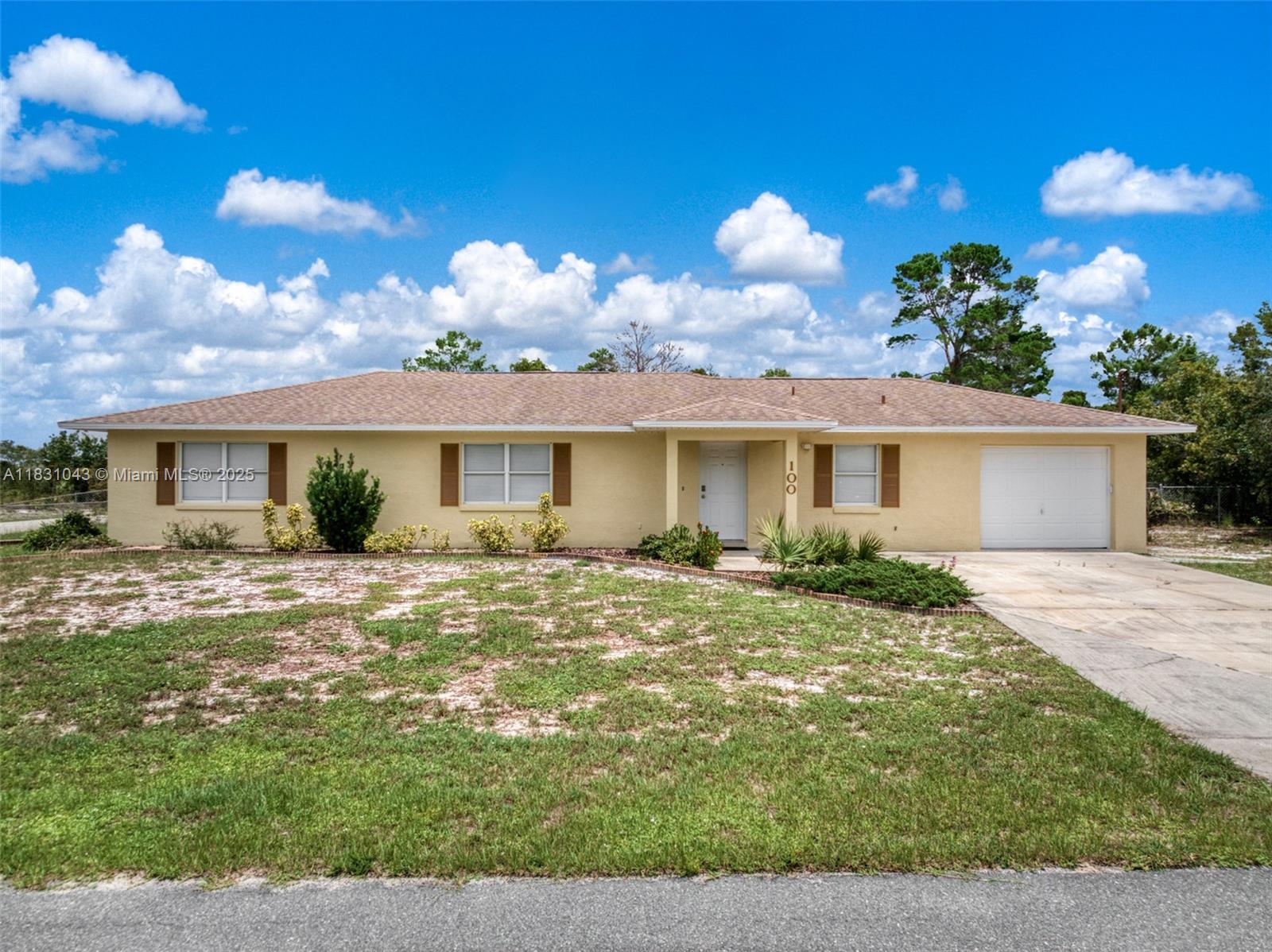 Tired of the hustle and crowds of South Florida? Escape to peace and space in Placid Lakes! The Kayla House is a fully furnished 2BD/2BA home on a corner lot across from a scenic state park. Enjoy a bright split floor plan with two master suites, new floors, new A/C, tankless water heater, new dishwasher, oversized garage, and indoor nook that could be used for laundry or storage. Approx. 0.25 acre is fully fenced—perfect for pets or a garden. Optional HOA is just $25/year and includes private Lake June access, boat ramp, park, picnic areas & more. Choose your lot size: 0.25 acre for $255K, 0.5 acre for $270K, or own from corner to corner with 0.75 acre for $285K! 10 mins to downtown Lake Placid. Community amenities include a Dollar General, an 18-hole course, a Mexican restaurant and more
