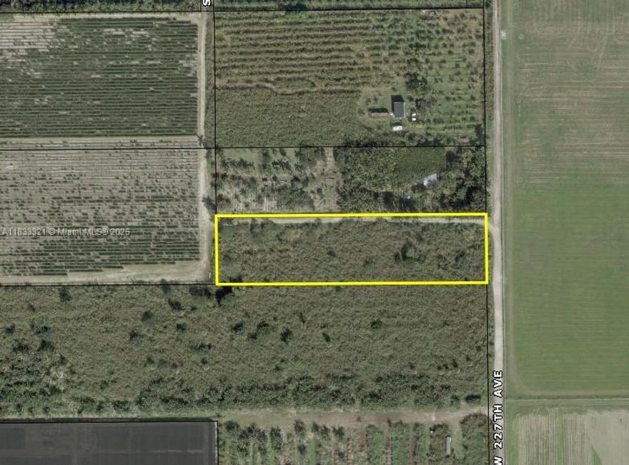Great deal on a 2.5 acre agriculturally zoned vacant corner lot located in a highly desirable area just west of the Miami Homestead General Aviation Airport.  Ideal location to  grow row crops, fruit trees or nursery operation.
