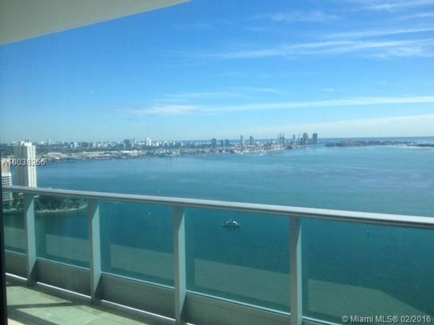 ****SPECTACULAR FULLY FURNISHED UNIT ON THE 33RD FLOOR*** WITH AMAZING UNOBSTRUCTED VIEWS OF THE BAY & CITY. UNIT FEATURES PRIVATE ELEVATOR ENTRANCE TO THE FOYER. ITALIAN KITCHEN WITH TOP OF THE LINE APPLIANCES, SPACIOUS LIVING & DINING ROOM AREA. MASTER BEDROOM WITH BAY VIEWS, HIS/HER WALK-IN-CLOSET & BEAUTIFUL BATHROOM. FULL AMENITIES TO INCLUDE POOL, SPA, GYM & COMPLIMENTARY VALET PARKING.