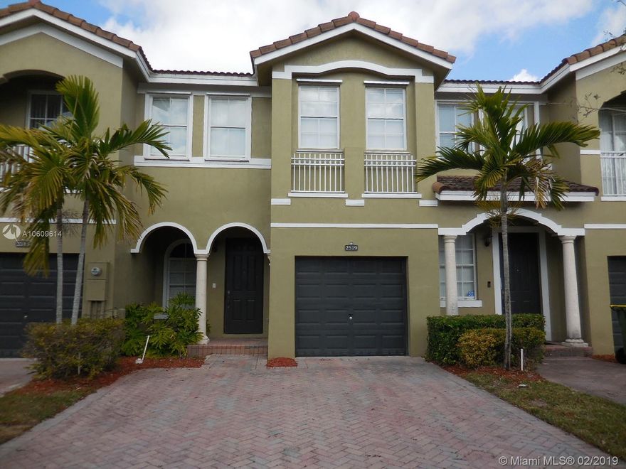 Cozy 4/2.5 townhome with 1 car garage and fenced in backyard is located in Palm Breeze.  The Key West model consists of 4 bedrooms and 2 baths upstairs.  The spacious downstairs area includes a laundry room and a half bath.  The kitchen has an eat-at counter and a pantry.