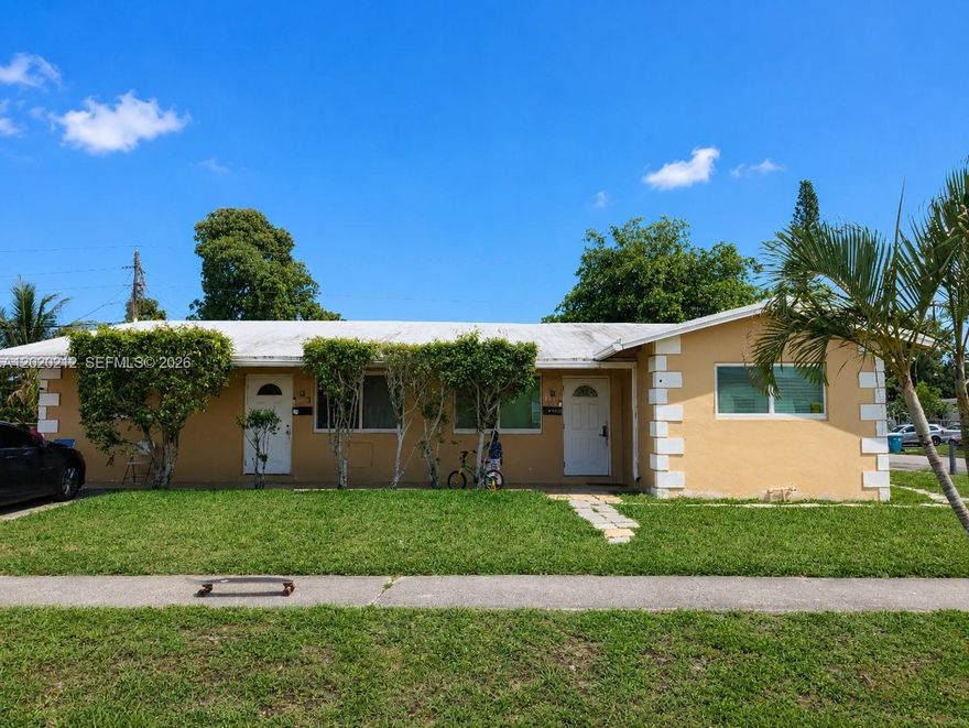Great potential - Handyman special Triplex available in Lauderhill. Has impact window and doors buyer to take over Ygreen payments for the  the windows and doors. The property is in need of a new roof and needs general updating.