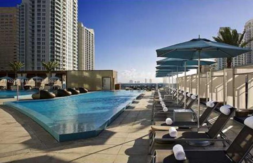 Beautiful spacious unit with stunning views. 1 bedroom/ 1.5 bathrooms. Open layout, tile floors, stainless steel appliances, floor-to-ceiling windows and beautiful balcony. Great location: walking distance to Downtown, Bayside, Brickell City Centre and much more. Condo offers resort-style amenities such as five pools, poolside cabanas, a state-of-the-art fitness center, a 12,000-square-foot world-class spa, full-service concierge service, and 24-hour valet parking service. What is more, Epic Hotel & Residences has two on-site restaurants: Zuma Miami and Area 31.
UNIT IS RENTED UNTIL MAY!