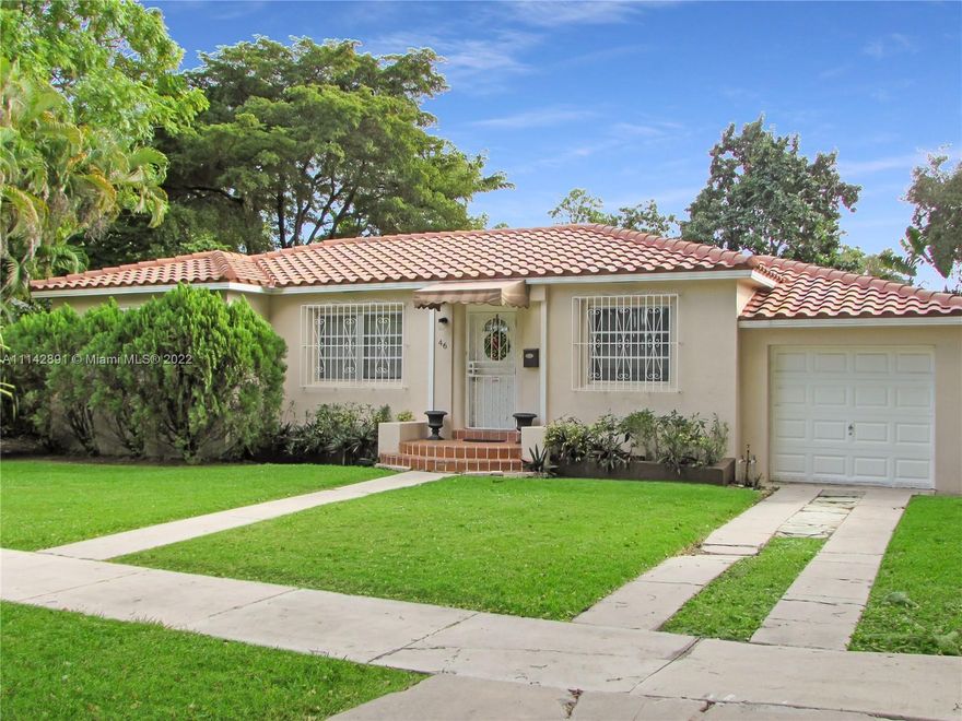 Mid-century charmer centrally located in the desirable community of Miami Shores, FL. The house offers three bedrooms and one bathroom plus a family room in just over 1,400 sf of living space. A one car garage complements the living area. The property sits on a large 10,700 sf lot which offers a lot of potential to add more living space and a swimming pool. Roof was replaced 5 years ago and the AC is two years old. The house is situated in a quiet street, but near the Miami Shores business district with easy access to roads. Limited showing times due to a tenant living in the property. DO NOT disturb tenant. Contact listing agent