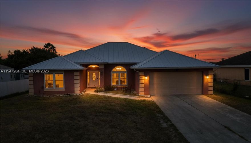 POOL HOME WITH NEW ROOF, SOLAR PANELS & IMPACT WINDOWS/DOORS

Welcome to this stunning, move-in-ready 2,300+ sq. ft. pool home located in the desirable Greenbriar community of Lehigh Acres. Designed for comfortable Florida living, this home offers an open, light-filled layout with tile flooring throughout, a spacious 4-bedroom, 2-bath split floor plan, plus an additional flexible room ideal for a home office, gym, playroom, or additional living space.

Major upgrades provide exceptional value and peace of mind, including a new metal roof, new AC unit, solar panels that provides huge savings on your electric bill, along with impact windows and doors throughout for hurricane protection. The home includes a generator, installed and ready to power the entire home in the event of a power outage, and is also wired for security, features remote lighting and smart-home conveniences that enhance safety and efficiency. Enjoy Florida living at its best in your private backyard oasis with a sparkling pool and screened lanai, perfect for relaxing or entertaining year-round. The updated kitchen offers granite countertops, stainless steel appliances, and plenty of space to gather.

Well maintained and ready for its next owner, this home delivers space, efficiency, and major upgrades in a great neighborhood. Schedule your private showing today and experience all this Greenbriar gem has.