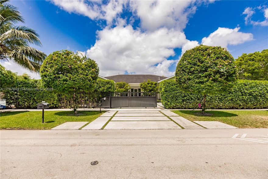 One of the only single-story, 2018-built, move-in-ready, 5-bed, 6-bath luxury homes in South Miami with two gated entries. Sophisticated design with high-end finishes, open living spaces, floor-to-ceiling windows, and porcelain tile flooring throughout. Chef’s kitchen with custom cabinetry, quartz countertops, stainless steel appliances, and island seating. Backyard with custom covered pergola, outdoor kitchen/patio, natural-gas heated salt-water pool and spa. Fully automated smart home includes Lutron lighting,  Sonos whole-home sound, pool, irrigation, and more. Natural gas automatic whole-home generator, outdoor fire-pit, grill, water-heater, dryer, and GE Monogram dual-range. Air-conditioned two-car garage with ample overhead storage space. Automated blackout blinds in every room.
