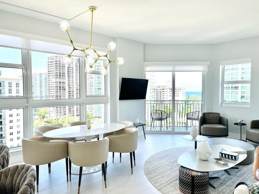 Spectacular Penthouse unit located in the heart of Aventura. 3 bedroom 3 bathroom fully furnished apartment with breathtaking views of the intercoastal & Ocean. Exquisitely designed & decorated. 5-star Amenities include Pool, Gym, Yoga/Spinning Room, Sauna, Spa, Clubroom, Library, Social Room, Lounge Room, BBQ Area, Children's Playground, etc. Includes Water, Internet & Cable. Washer & Dryer in unit. 1 assigned parking spot included. Building offers complimentary Valet for tenants as well as guests. ONLY AVAILABLE Until August 31st, 2024.