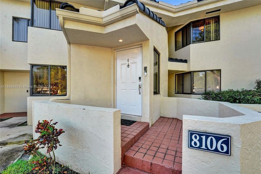 Beautifully updated 2 bedroom, 2 bathroom unit offering over 1,000 sq. ft. of comfortable living space in a private Plantation location. The modern kitchen features sleek finishes and ample cabinetry, while the in-unit washer/dryer adds everyday convenience. The spacious primary suite includes a walk-in closet, and abundant storage can be found throughout. A screened-in patio overlooks the serene water, perfect for relaxing. Entry is on the first floor with stairs immediately inside leading up to the unit. This home is tucked away yet close to Veterans Park, shopping, dining, and major highways. Substantially remodeled and move-in ready—plus, it’s currently the only 2/2 available in the neighborhood!