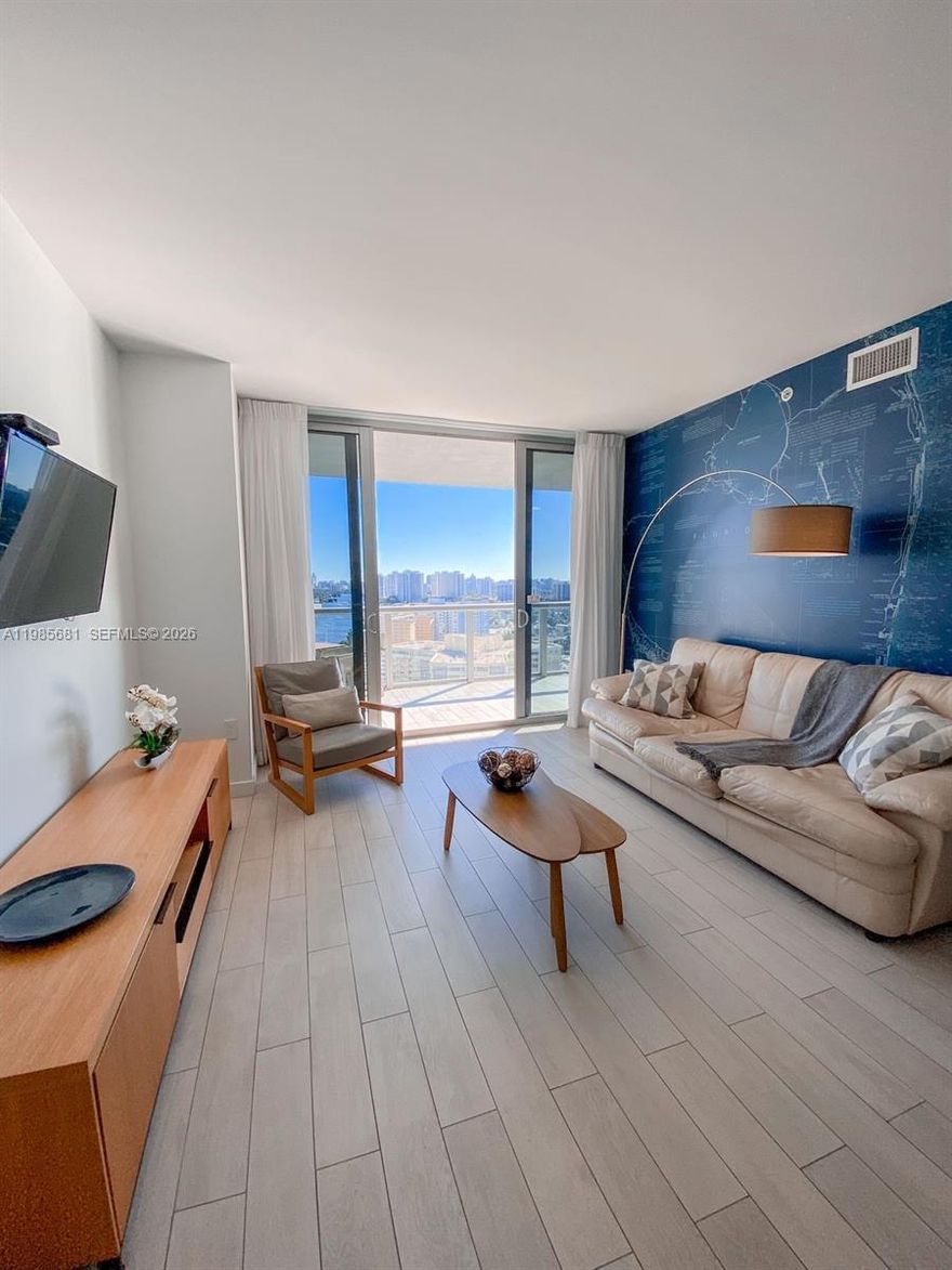 Great investment opportunity or 2nd home!!  Fully furnished 2 bedroom/2 bath with AMAZING water and skyline views.  Unit is unique in that it can be 2/2 or it can be a 1/1 and studio at the same time.   One side offers a one-bedroom residence with a full living and dining area, plus washer and dryer while the second functions as a private studio with its own entrance and bathroom.  Unit flexibility provides more capacity to get many rentals booked.  Daily rentals allowed. Beachwalk Condo-Hotel offers an amazing location in the heart of Hallandale Beach, just minutes from the beach, Aventura Mall, Gulfstream Park, restaurants, shops, and major highways, with convenient access to both Miami and Fort Lauderdale airports.  Full service building that offers 24-hour valet and concierge, a resort-style pool with sun deck, fitness center, on-site restaurant, and complimentary beach shuttle service.