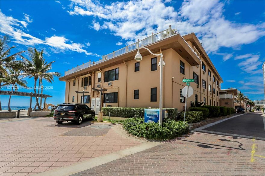 Located directly on the Broadwalk of Hollywood Beach! This fully furnished 1-bedroom, 1-bath condo offers a stylish interior with porcelain wood-look tile, granite countertops, and stainless-steel appliances. Located on the ground floor, it features easy access to the Broadwalk and a relaxing common area with BBQ grills and lounge seating. Enjoy large partial ocean views from the living room, plus added comfort with 3 ceiling fans and 2 newer wall A/C units. New private pool on 2nd floor, exclusive to Ocean Grande Beach Club with private elevator and stairs. The building has completed its 40- and 50-year inspections with no assessments. Impact windows will be installed soon. Includes deeded covered parking. Short-term rentals allowed—ideal for personal use or income potential.