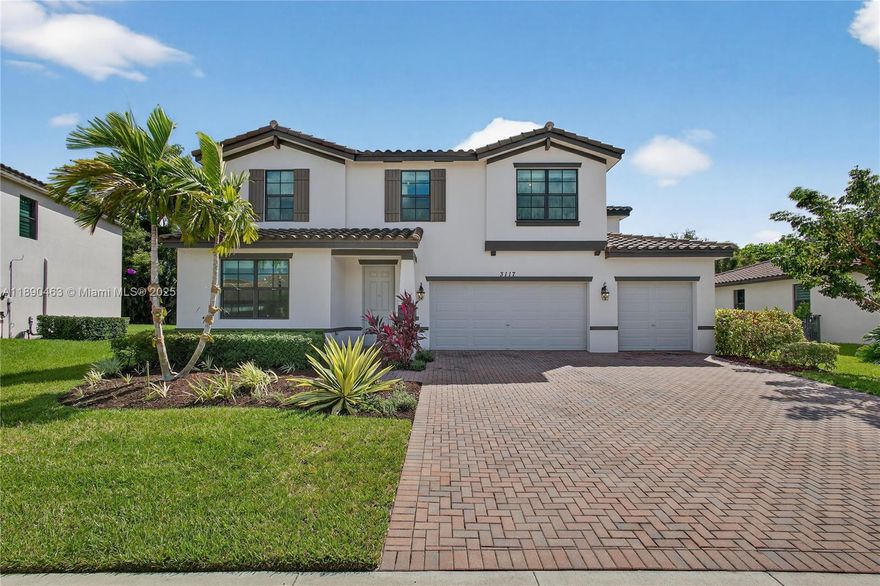 Stunning 4-Bedroom Home with Den, Loft & 3-Car Garage. Built in 2023 by Lennar, this beautifully designed property with complete HURRICANE IMPACT WINDOWS AND DOORS is located in a private, gated community with resort-style amenities and a low HOA. Step inside to discover a modern & sleek kitchen with quartz countertops, glass backsplash, stainless steel appliances, and abundant cabinet space. The open-concept layout flows seamlessly into the living and dining areas, enhanced by LED modern lighting and thoughtful finishes throughout. All bedrooms are generously sized with upgraded closets Community amenities include, pool, gym, clubhouse, tennis courts, children’s play area. Don’t miss this incredible opportunity to own a nearly new home with modern features and room to grow.