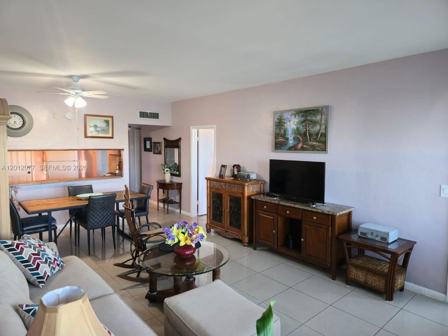 Spacious and well-kept 1BR/1BA unit located in the desirable Eighth Moorings Condominium, a peaceful 55+ community known for its calm and comfortable environment. This bright residence features a comfortable layout with abundant natural light throughout. The primary bedroom offers generous closet space and a well-sized bathroom. Enjoy a private balcony, perfect for relaxing while taking in tranquil lake views. Ideally located just steps from Skylake Mall, with easy access to supermarkets, dining, and everyday services. The community offers a scenic lakeside walkway and two swimming pools, including one heated for year-round enjoyment. Low association fees include cable TV and water. Recent community updates include a newer roof and fresh exterior painting. Conveniently located minutes from Aventura Mall, Sunny Isles Beach, major highways, hospitals, and places of worship. A great opportunity in a prime location with a motivated seller—don’t miss it.