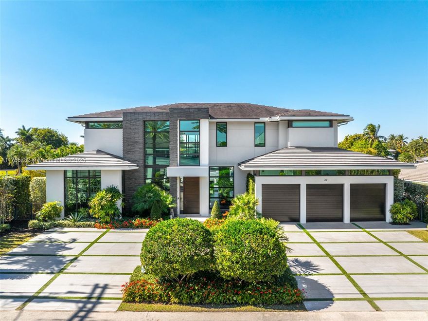Welcome to 22 Isla Bahia, an unrivaled haven in Harbor Beach, Ft. Lauderdale, the yacht capital of the world  offering 100 feet of prime waterfrontage. Designed for both elegance and comfort, the open floor plan features soaring ceilings, abundant natural light, and luxurious finishes, including marble floors, custom doors, and top-tier Wolf appliances. All bedrooms are ensuites, with the first-floor primary suite offering a private retreat. An elevator, climate-controlled wine room, entertainment room, and dedicated office enhance the home’s sophistication. Step outside to a serene outdoor oasis with a saltwater pool, hot tub, and expansive entertaining spaces. With a three-car garage, two laundry rooms, 24/7 security, and private beach access, this estate defines waterfront living.
