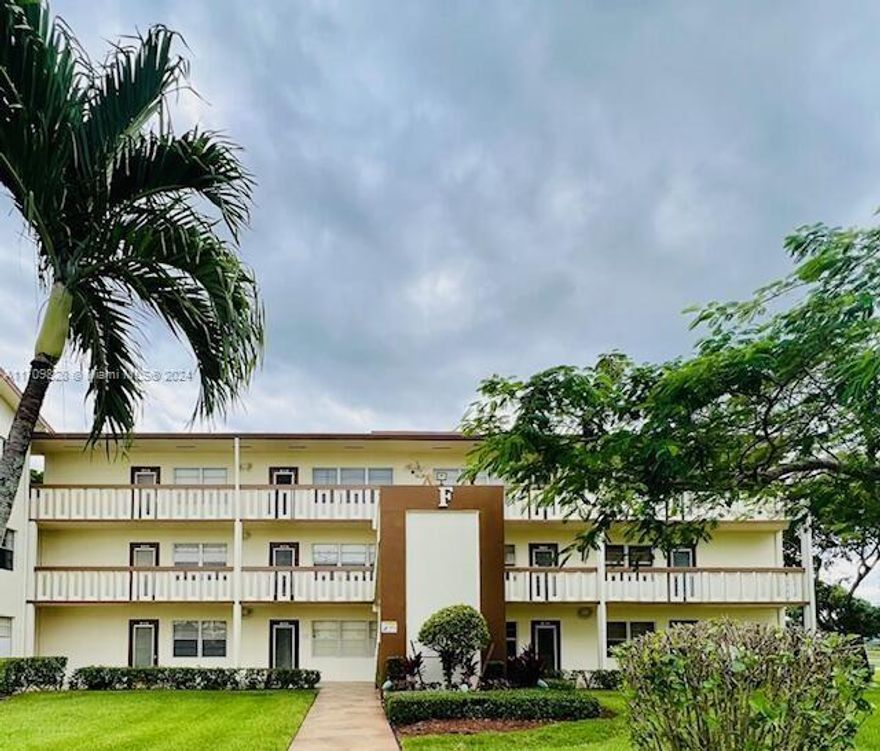 Great opportunity for a 1/1.5 in Century Village! 55+. 2 Floor newly painted and renovated unit has a new wood like vinyl floor spacious living room and a new carpet bedroom area. Century Village is a like a resort setting for active seniors. It's living at its finest with a clubhouse, available public transportation, theater, fitness center, tennis courts, synagogue and so much more. Perfect for investors. Central A/C. Big balcony with a storage closet overlooking on a green lawn. Investor dream. Rent from the day number 1. Easy to show with a lock box.
