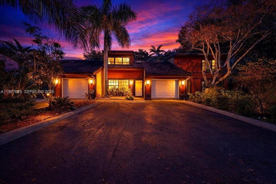 This stunning 3-bedroom, 2-bath home features a spacious open floor plan with neutral-colored walls and beautiful vaulted ceilings that create a bright and inviting atmosphere, all set in a nice and safe neighborhood. Two bedrooms are conveniently located on the main floor, while a versatile loft overlooks the living area below, and an additional upstairs room offers the perfect home office or second workspace for remote professionals. The master suite includes a walk-in closet and private bath. Large dining room windows overlook the backyard, filling the space with natural light, while skylights enhance the airy feel throughout the main living areas. Sliding glass doors provide direct access to the backyard, ideal for entertaining or relaxing in privacy. The home has been thoughtfully remodeled with an updated kitchen, new floors, and a renovated patio, adding modern style and comfort. Residents enjoy community amenities including a pool, tennis and basketball courts. Ideally located near I-95 and the Florida Turnpike, with easy access to Downtown Hollywood, Aventura Mall, and the vibrant Young Circle Arts District, plus close to Hollywood Beach Broadwalk and West Lake Park for outdoor recreation, this home blends modern upgrades with an unbeatable South Florida location.