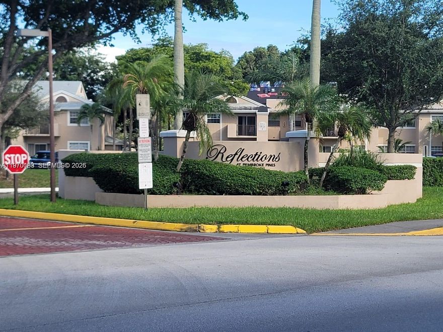 AMAZING NVESTMENT OPPORTUNITY!!! 1st. Floor unit, located in Reflections of Pembroke Pines! Spacious and freshly updated 2-bedroom, 2 full baths, condo with assigned parking and plenty of guest spaces. Washer and dryer inside for your convenience. All ages welcome, no rental restrictions. DON'T MISS THE OPPORTUNITY- A great place to live