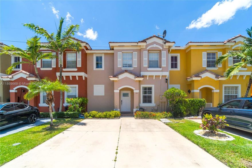 Welcome to Casa Del Sur...an inviting, gated townhome community with pool, clubhouse, and playground. This move-in ready 3/3 offers a smart layout: primary suite + second bedroom and bath upstairs; downstairs a private bedroom and full bath for guests or home office. Enjoy a bright kitchen, open living/dining, in-unit laundry, fenced patio with storage, and two assigned spaces right out front. Minutes to the Turnpike, shopping, dining, schools, parks, and everyday conveniences; plus quick trips to the Keys. For a faster response, please text listing agent Ely.