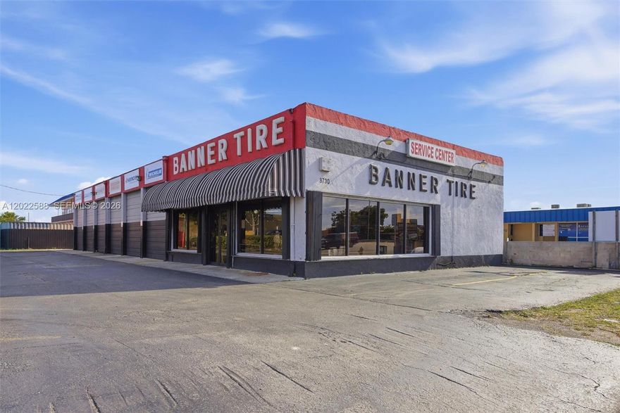 Freestanding commercial property in a prime, high-traffic Westchester location directly on SW 8th Street/Calle Ocho, just off SW 87th Avenue. This prominent site offers excellent visibility and exposure, with over 11,000 square feet of land and a 3,920-square-foot building situated along one of Miami’s busiest commercial corridors, with more than 50,000 vehicles passing by daily. The property’s primary land use is BU-2, allowing for mixed-use residential and retail opportunities. Currently operating as a well-established tire shop and automotive repair business, the site benefits from more than 45 years of continuous business operations and strong community recognition. A rare opportunity to acquire a highly visible, freestanding property with an existing operating business in one of Westchester’s most desirable commercial locations. This business potential qualifies for E-2 business visa. Please contact the listing agent for additional details and to schedule a private showing.