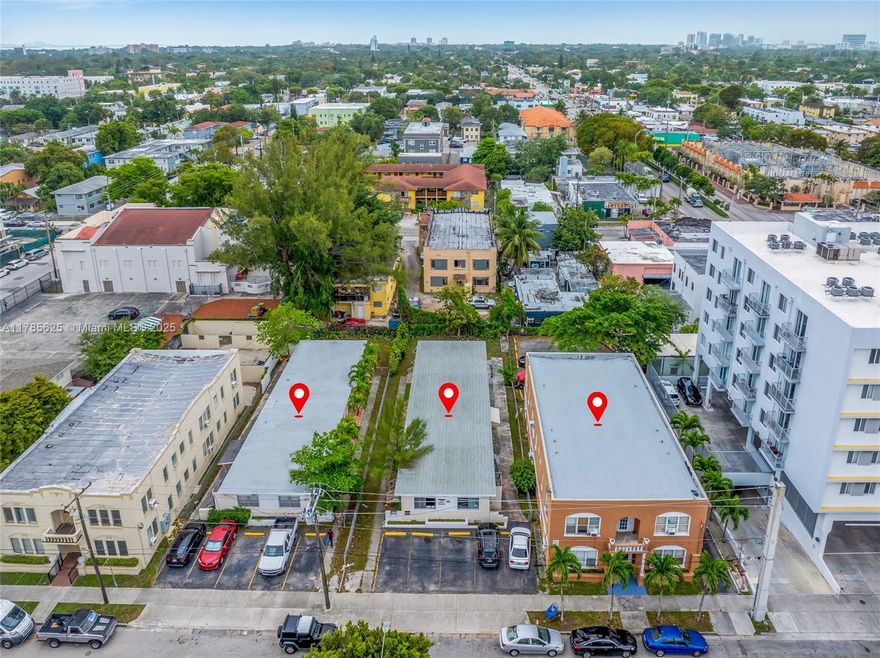 $4,900,000 Prime 22,500 SF site in West Little Havana with T5-O zoning, ideal for Live-Local/SB102 development, allowing over 300 units and up to 24 stories (48 with bonuses), no FLR limits. Includes three parcels: one with a 12-unit "Old Spanish" apartment (7,500 SF), and two 1954 5-unit buildings (15,000 SF), all 1 bed/1 bath. Located near Brickell and Downtown, along vibrant Calle Ocho, attracting 3M+ tourists yearly. Close to Ball & Chain, Union Beer Store, and more, with retail rents nearing $60psf. SW 17 AV frontage offers easy access to Coral Gables, airport, and high-frequency transit. Little Havana’s central location and booming development make it a hotspot for high-income residents and businesses.