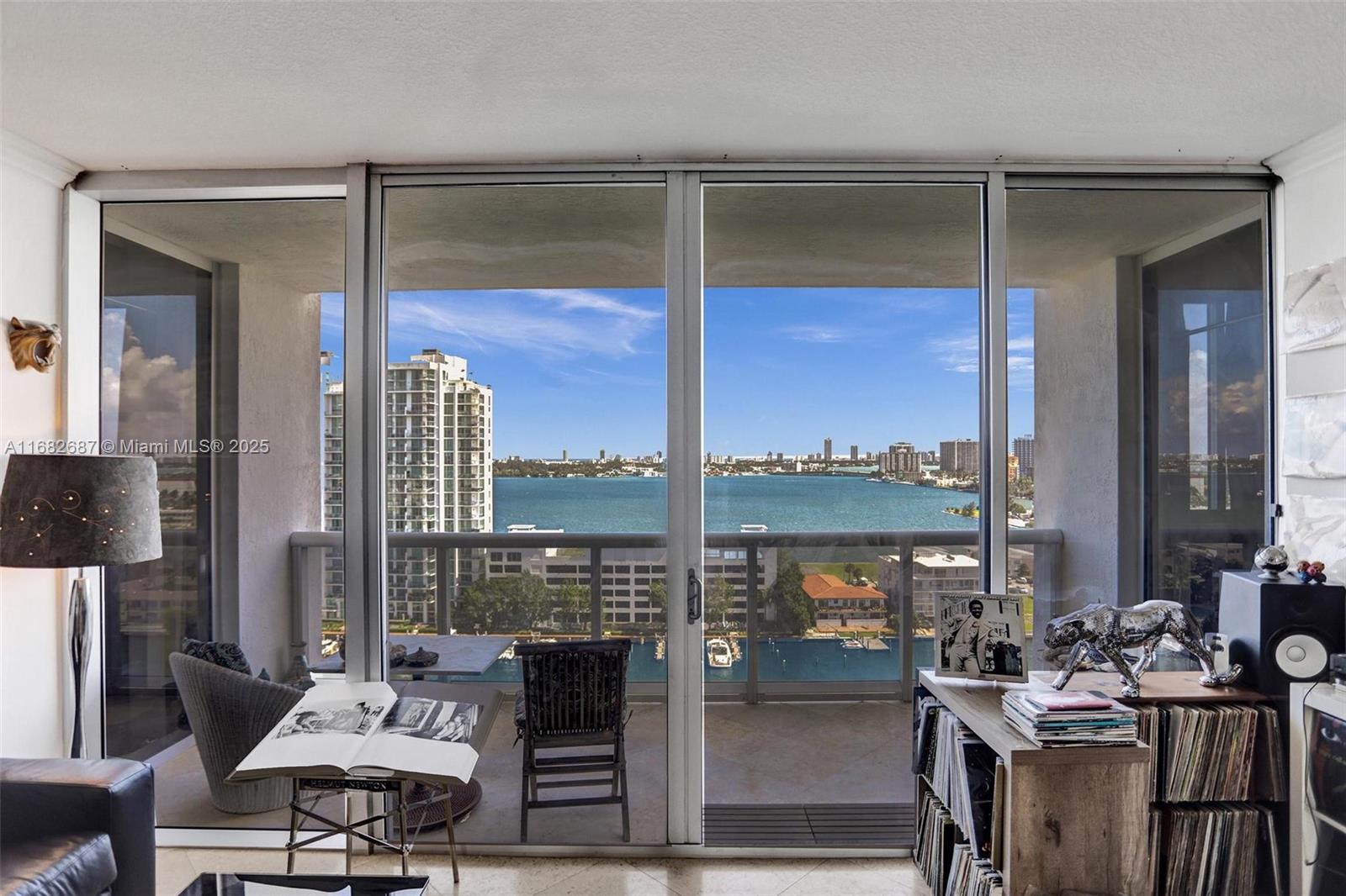 Rarely available boutique style building, experience serene island living in a split floor plan modern 2-bedroom, 2-bathroom, built in 2005, nestled in North Bay Village. Stunning waterfront views from every room, this residence features east sunrise views, natural light throughout, impact windows & doors, two covered parking spaces, and a rooftop pool with panoramic views, gym and sauna. Minutes from Miami’s vibrant dining and shopping. Invest in the future of luxury waterfront living; Publix, hotels, restaurants and more coming to NBV. (HOA amount includes reserves) Easy to show.