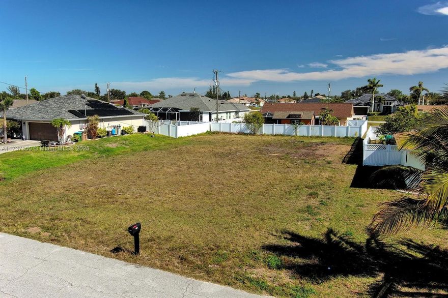 Exclusively presented by Sunland Real Estate: Prime 0.25-acre lot in Northeast Cape Coral, situated in a well-developed and desirable neighborhood. This high and dry lot is already cleared and ready for development. Conveniently located near Del Prado Blvd, offering quick access to shopping, dining, parks, golf courses, and essential amenities. Cape Coral is one of Florida’s fastest-growing cities, known for its 400+ miles of canals, providing excellent opportunities for boating, fishing, and water sports. Enjoy the convenience of nearby attractions and easy access to the stunning Gulf Coast beaches. An exceptional opportunity to build in a thriving and sought-after location.