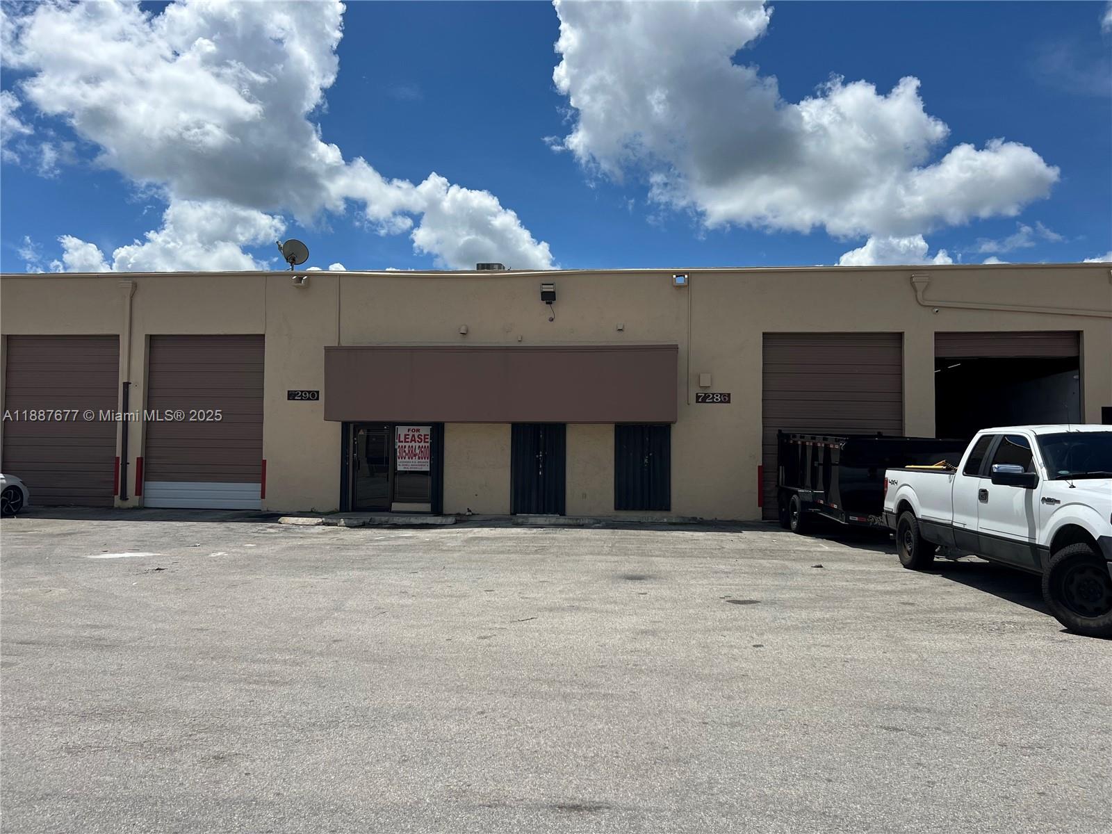 Approximately 3,000 SF warehouse with offices and bathroom under central air. Easy access to Palmetto 826 at NW 74th Street. Unincorporated Miami Dade County.