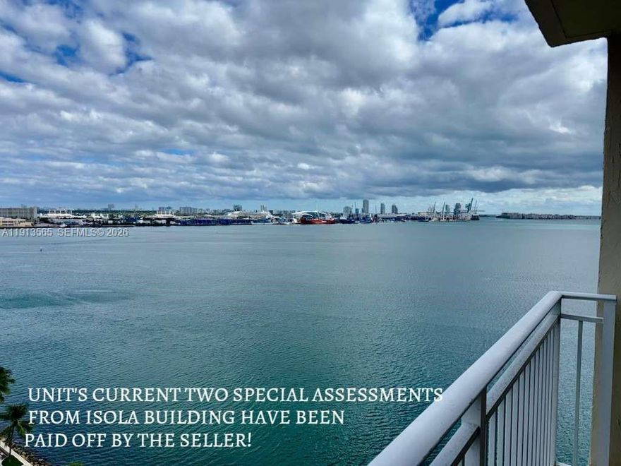 Location, privacy, and stunning views define this beautifully appointed 2-bedroom residence in exclusive Brickell Key. The home features a private balcony overlooking the bay and includes one assigned covered parking space. Residents enjoy resort-style amenities, including a bayfront pool, fitness center, tennis/pickleball court, 24-hour concierge, valet service, and an on-site convenience store. Just minutes from Brickell, Downtown, and Miami Beach. ***EXCELLENT OPPORTUNITY!!! UNIT'S CURRENT 2 SPECIAL ASSESSMENTS FROM ISOLA BUILDING HAVE BEEN PAID OFF BY THE SELLER! **** The Furniture is also for sale, separately.