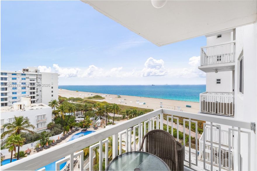 Huge ocean views from this gorgeous high floor updated unit with covered parking! Fantastic investment with great long-term tenant in place. Completely updated with large format porcelain tile floors throughout, impact windows & doors, modern open kitchen, and in-unit washer/dryer. In newly remodeled oceanfront building with waterfront pool deck with heated pool, and complimentary beach service. In fantastic South of Fifth Street prime location. Great condo has just completed its recertification and maintenance fee includes full reserves, cable & internet. The ideal investment opportunity.