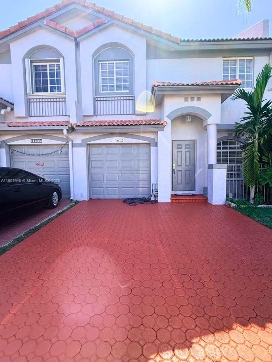 Beautifully updated 4-bedroom, 3.5-bath townhome in Doral’s sought-after gated community. This home features elegant porcelain tile flooring downstairs and laminated finishes upstairs, a modern kitchen w/ SS appliances, one car garage an additional driveway parking space. Abundant natural light and a welcoming layout, it’s perfect for families seeking space and style. Located just minutes from shopping, dining, and major highways, this home offers both convenience and calm. The community includes 24-hour security, a private playground, generous visitor parking, and a clubhouse/pool for your enjoyment. 1st month rent+ 2 months deposit required. 670 minimum credit score required. POI required. Background check required.