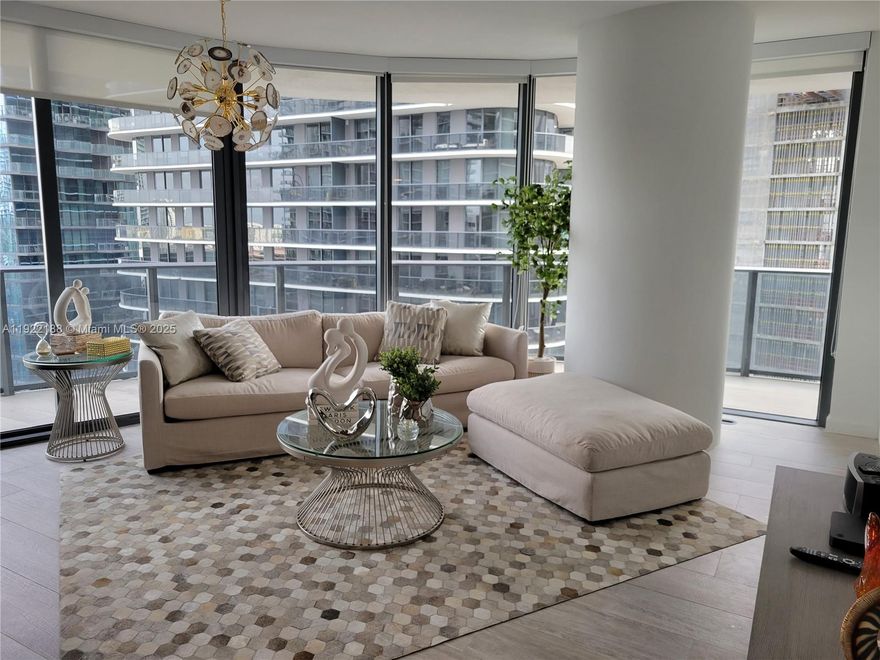 Excellent opportunity to live in this amazing 2/2, turnkey apartment with gorgeous East views. Best line of the building, with a split plan, tastefully furnished. All furniture, linen and kitchen utensils ready for the new tenant. You just need to bring your personal belongings and enjoy this beautiful apartment. Great amenities include gym, spa, media room, social room, game room, a pool shared with the West Tower and an amazing rooftop exclusive pool. It comes with one parking space. Location cannot be better, between Mary Brickell Village and Brickell City Center.