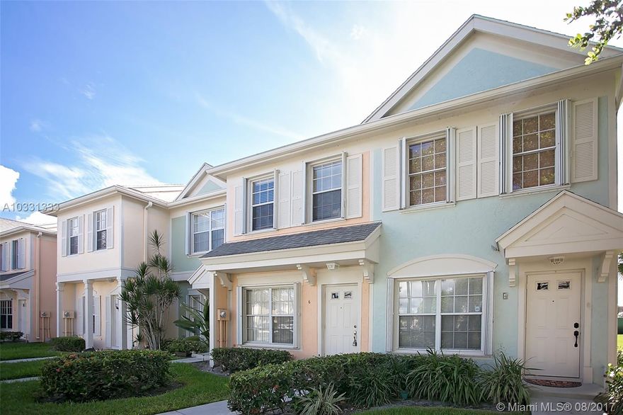 This recently renovated and updated two 2 bedroom townhouse is move in ready and available now! Remodeled kitchen has wood cabinets, granite counter tops and stainless steel appliances. Upstairs bathroom is also redone with wood cabinet, granite and  tiled walls. New wood flooring upstairs and tile downstairs. Relax on the covered patio with no neighbors behind. Basic cable is included. Access to Bonaventure Town Center with community pool, tennis, gym, billiards and more! No association approval required.