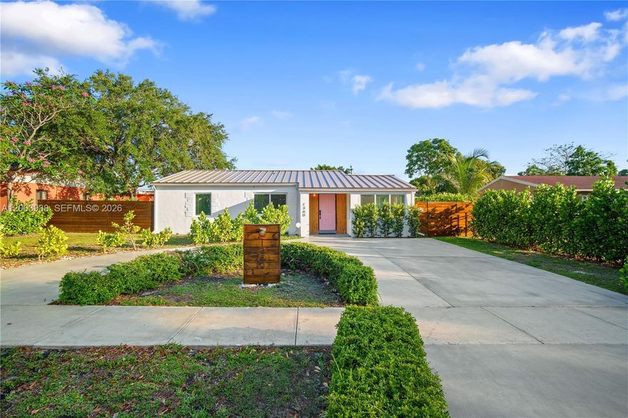 A fully remodeled home that offers all the Miami charm combined with comfort choices to fit a modern lifestyle.
The living area is designed around a spacious open-concept kitchen. A volume ceiling master bedroom as well as
four additional bedrooms offer enough light, space and air to spread out, while several patio doors create a
seamless indoor-outdoor living space, extending into a private back yard that features a new heated saltwater
pool. New metal roof, impact windows and doors, upgraded systems and comfortable access and parking on a large circular driveway. The property is warm and inviting and represents a complete home in the center of
everything that makes North Miami a great place to live. The house is located outside of flood zone, which offers
great long-term benefits.