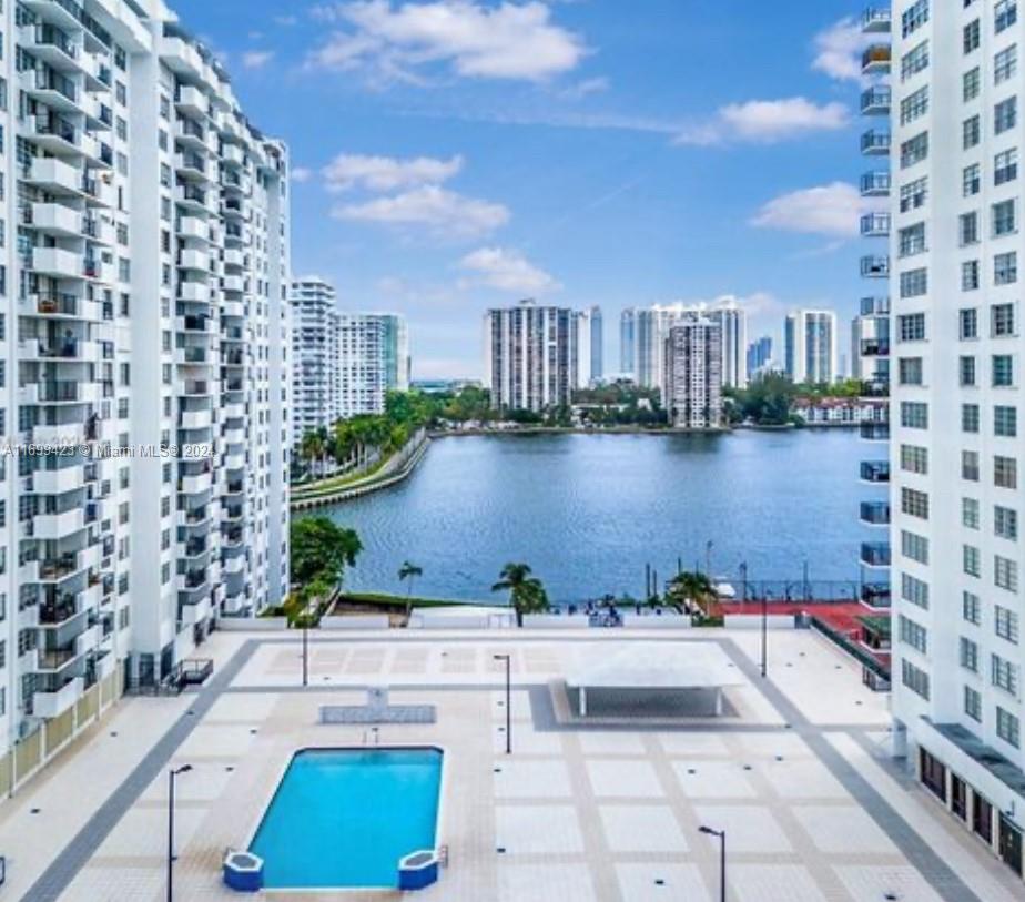Stunning 1-bedroom + den, 2-bathroom condo in the highly sought-after Commodore Plaza in Aventura. This beautifully remodeled unit features an open-concept layout with modern finishes, a sleek kitchen with quartz countertops, stainless steel appliances, and custom cabinetry. The den, perfect for an office or guest space, adds flexibility to the living area. Enjoy breathtaking city and water views from the private balcony. The master suite offers ample closet space and an en-suite bathroom with premium fixtures. Located in a full-service building with 24/7 security, pools, tennis courts, a fitness center, and more. Steps away from the Aventura Mall, restaurants, and entertainment, and just minutes to the beach. A perfect combination of luxury and convenience!
