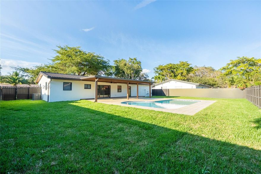 Fully renovated 3-bedroom, 2-bathroom home with a private pool, designed for effortless living and entertaining. This move-in-ready residence features a beautifully updated kitchen with sleek modern finishes, spa-inspired bathrooms, and stylish upgrades throughout every space.
Enjoy peace of mind with impact-resistant windows and doors, offering enhanced security, energy efficiency, and storm protection. The home also includes upgraded A/C ductwork for improved airflow and year-round comfort, while elegant zebra blinds add a sophisticated touch with customizable natural light.
Step outside to your own private backyard oasis featuring a sparkling pool perfect for relaxing or hosting family and friends, all enclosed by a durable aluminum fence for added privacy and security.
With high-quality renovations already completed, this turnkey property combines modern style, comfort, and lasting value—an exceptional opportunity for buyers looking for a home that is truly ready to enjoy from day one.