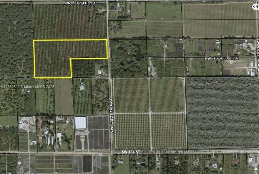 15 Acre professionally planted and maintained avocado grove. 
Located at 17900 SW 182 Ave.  
Prime Redland, excellent location, access to major transportation arteries. 
Property includes on site sprinkler irrigation and is fully fenced and gated. 
Permitted uses are as allowed by Miami Dade County Agric Zoning.
This property will not last long on the market, bring your best offer.