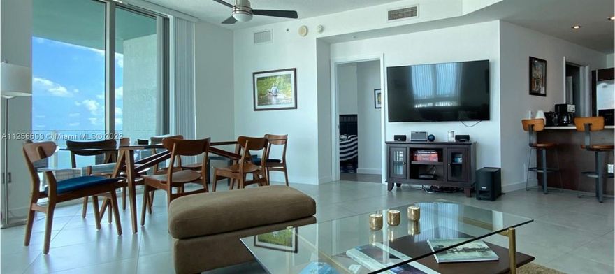 Amazing Bay and city-views from this corner unit in Quantum on the Bay. One of a kind spacious 3BR/3BTH. Building amenities include 2 swimming pools on the 11th floor. Two story gym with a large selection of cardio equipment, strength training equipment and sauna. Residents' lounge overlooking Biscayne Bay with bar, billiards tables, and kitchen facilities. Theatre room with HD projector and screen. Convenience storeAcross the street from Margaret Pace Park that features Basketball, Tennis, Volleyball, Walking trails, Dog Park. Just minutes from Wynwood, Design District, South Beach & Downtown Miami, walking distance to great restaurants.