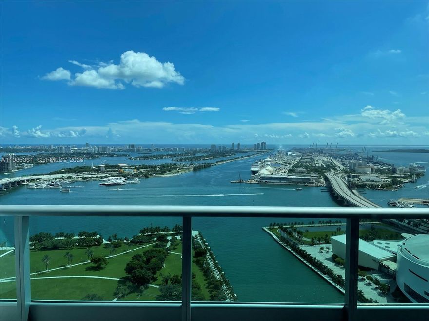 Discover waterfront living in this 1BR/2BA condo with direct bay views from the living area to the master bedroom. Located across from Kaseya Arena and a block from i95, enjoy Downtown Miami's best. The unit features tile floors, floor-to-ceiling sliding impact glass doors, and an expansive 192sf balcony. With two full bathrooms and ready to move in, this home offers convenience and style in a prime location. TENANT OCCUPIED, Unit available for move in 5/15/2026.