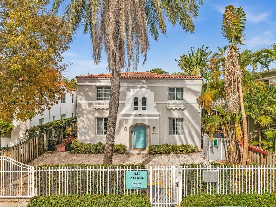 Rare, fully licensed Hotel/Short term rental multi family building in the heart of South Beach, blocks from Lincoln Rd & the Ocean. Due to strict municipal zoning laws, one of few buildings in the area to be licensed for STR, grandfathered in from prior to 2012. This Art Deco Gem, aka "Le’toile” features 4 spacious units, one 2 bedroom and three 1 bedrooms. Two of the units have an extra den/bedroom for potential added rental premium. The property features 3990 interior SF, a large pool & pool deck, impact windows, vaulted ceilings, front yard, parking area, fully gated and a large second floor patio overlooking lush landscaping & the private pool. Building Certification Completed. Incredible upside through capital improvements & opportunity to convert into a single family home/Mansion.